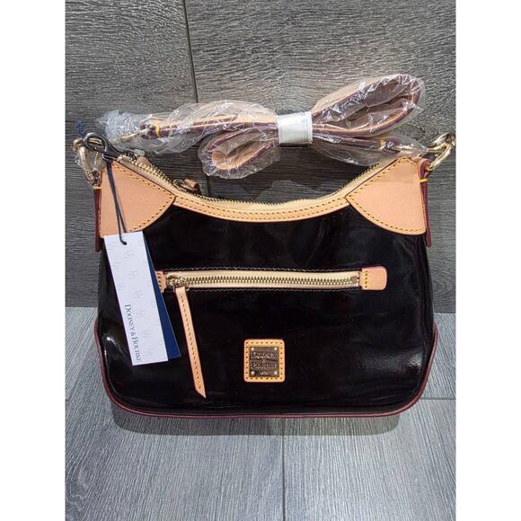 DOONEY & BOURKE Patent Small Hobo Black bag A473335